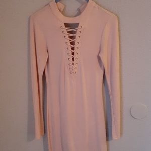 Material girl tight soft pink mini dress
